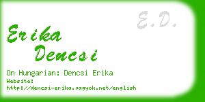 erika dencsi business card